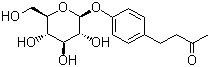 structure of CAS# 38963-94-9, Raspberry ketone glucoside;(4-Hydroxyphenyl)-2-butanone beta-D-glucoside; 4-[4-(beta-D-Glucopyranosyloxy)phenyl]-2-butanone