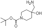 tert-Butyl 4-(aminomethyl)-4-hydroxypiperidine-1-carboxylate molecular structure (CAS 392331-66-7)