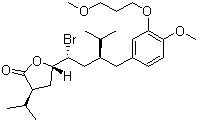 (3S,5S)-5-[(1R,3S)-1-Bromo-3-[[4-methoxy-3-(3-methoxypropoxy)phenyl]methyl]-4-methylpentyl]dihydro-3-isopropyl-2(3H)-furanone molecular structure (CAS 393108-57-1)