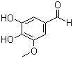 结构式 CAS# 3934-87-0, 5-羟基香兰素; 5-羟基香草醛; 3,4-二羟基-5-甲氧基苯甲醛