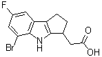 5-Bromo-7-fluoro-1,2,3,4-tetrahydrocyclopent[b]indole-3-acetic acid molecular structure (CAS 393509-23-4)