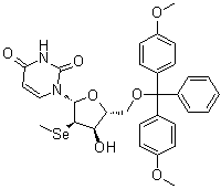 5'-O-[Bis(4-methoxyphenyl)phenylmethyl]-2'-Se-methyl-2'-selenouridine molecular structure (CAS 393802-82-9)