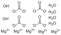structure of CAS# 39409-82-0, Magnesium carbonate hydroxide;Pentamagnesium tetracarbonate dihydroxide pentahydrate