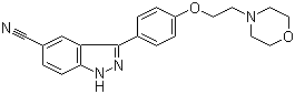 3-[4-[2-(Morpholin-4-yl)ethoxy]phenyl]-1H-indazole-5-carbonitrile molecular structure (CAS 395103-65-8)
