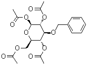 3-O-苄基-beta-D-吡喃葡萄糖 1,2,4,6-四乙酸酯分子结构 (CAS 39686-94-7)