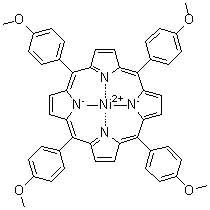 结构式 CAS# 39828-57-4, (5,10,15,20-四(4-甲氧基苯基)卟啉)镍