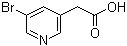 structure of CAS# 39891-12-8, 5-Bromo-3-pyridineacetic acid;(5-Bromopyridin-3-yl)acetic acid; 2-(5-Bromopyridin-3-yl)acetic acid; 5-Bromo-3-pyridylacetic acid