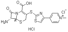 4-[2-[[(6R,7R)-7-Amino-2-carboxy-8-oxo-5-thia-1-azabicyclo[4.2.0]oct-2-en-3-yl]thio]-4-thiazolyl]-1-methyl-pyridinium chloride monohydrochloride molecular structure (CAS 400827-64-7)