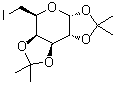 结构式 CAS# 4026-28-2, 6-脱氧-1,2:3,4-二-O-异亚丙基-6-碘-alpha-D-吡喃半乳糖