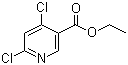 structure of CAS# 40296-46-6, Ethyl 4,6-dichloronicotinate;4,6-Dichloropyridine-3-carboxylic acid ethyl ester