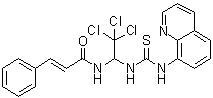 structure of CAS# 405060-95-9, Salubrinal;(2E)-3-Phenyl-N-[2,2,2-trichloro-1-[[(8-quinolinylamino)thioxomethyl]amino]ethyl]-2-propenamide