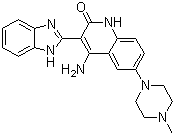 4-Amino-3-(1H-benzimidazol-2-yl)-6-(4-methyl-1-piperazinyl)-2(1H)-quinolinone molecular structure (CAS 405168-08-3)