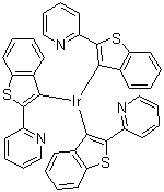 Tris[2-(benzo[b]thiophen-2-yl)pyridinato-C3,N]iridium(III) molecular structure (CAS 405289-74-9)