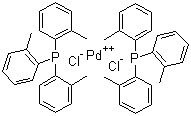 structure of CAS# 40691-33-6, Bis(tri-o-tolylphosphine)palladium(II) dichloride;Dichlorobis(tri-o-tolylphosphine)palladium(II)