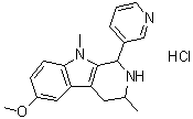 2,3,4,9-Tetrahydro-6-methoxy-3,9-dimethyl-1-(3-pyridinyl)-1H-pyrido[3,4-b]indole monohydrochloride molecular structure (CAS 40717-63-3)