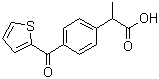 结构式 CAS# 40828-46-4, 舒洛芬; 2-[4-(2-噻吩甲酰基)苯基]-丙酸