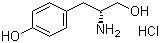 结构式 CAS# 40829-04-7, D-酪氨醇盐酸盐; (R)-beta-氨基-4-羟基苯丙醇盐酸盐