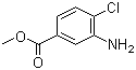 structure of CAS# 40872-87-5, Methyl 3-amino-4-chlorobenzoate;3-Amino-4-chlorobenzoic acid methyl ester