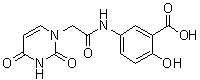 5-[[2-(3,4-二氢-2,4-二氧代-1(2H)-嘧啶基)乙酰基]氨基]-2-羟基苯甲酸分子结构 (CAS 4116-41-0)