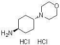 反式-4-吗啉基环己烷胺二盐酸盐分子结构 (CAS 412356-24-2)