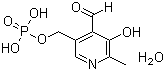 结构式 CAS# 41468-25-1, 5-磷酸吡哆醛一水合物; 3-羟基-2-甲基-5-[(膦酰氧基)甲基]-4-吡啶甲醛一水合物