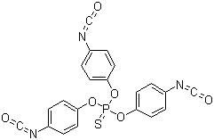 结构式 CAS# 4151-51-3, 硫代磷酸三苯基异氰酸酯; 硫代磷酸三(4-苯基异氰酸酯); 硫代磷酸三(4-异氰酸苯酚酯)