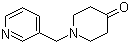 1-((吡啶-3-基)甲基)-4-哌啶酮分子结构 (CAS 41661-57-8)