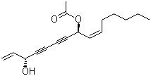 1,9-十五碳二烯-4,6-二炔-3,8-二醇 8-乙酸酯分子结构 (CAS 41682-30-8)