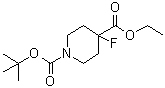 structure of CAS# 416852-82-9, Ethyl N-tert-butoxycarbonyl-4-fluoropiperidine-4-carboxylate