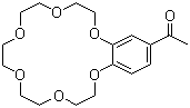 structure of CAS# 41855-35-0, 4'-Acetylbenzo-18-crown-6;2,3-(4'-Acetobenzo)-1,4,7,10,13,16-hexaoxacyclooctadec-2-ene; 1-(6,7,9,10,12,13,15,16,18,19-Decahydro-5,8,11,14,17,20-hexaoxabenzocyclooctadecen-2-yl)ethanone