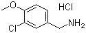 结构式 CAS# 41965-95-1, 3-氯-4-甲氧基苄胺盐酸盐