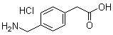 结构式 CAS# 42383-05-1, 4-(氨基甲基)苯乙酸盐酸盐