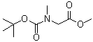 结构式 CAS# 42492-57-9, N-(叔丁氧羰基)肌氨酸甲酯