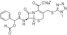 structure of CAS# 42540-40-9, Cemandil sodium salt;Sodium [6R-[6alpha,7beta(R*)]]-7-[[(formyloxy)phenylacetyl]amino]-3-[[(1-methyl-1H-tetrazol-5-yl)thio]methyl]-8-oxo-5-thia-1-azabicyclo[4.2.0]oct-2-ene-2-carboxylate