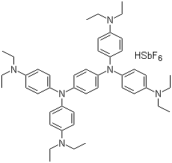 N,N,N',N'-四[4-(二乙基氨基)苯基]-1,4-苯二胺六氟锑酸盐分子结构 (CAS 4263-38-1)