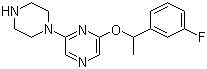 2-[1-(3-Fluorophenyl)ethoxy]-6-(1-piperazinyl)pyrazine molecular structure (CAS 426829-20-1)