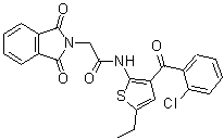 结构式 CAS# 42753-80-0, N-[3-(2-氯苯甲酰基)-5-乙基-2-噻吩基]-1,3-二氢-1,3-二氧代-2H-异吲哚-2-乙酰胺