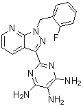 2-[1-(2-Fluorobenzyl)-1H-pyrazolo[3,4-b]pyridin-3-yl]pyrimidine-4,5,6-triamine molecular structure (CAS 428854-24-4)