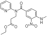 结构式 CAS# 429659-01-8, 3-(4-(甲基氨基)-3-硝基-N-(吡啶-2-基)苯甲酰氨基)丙酸乙酯
