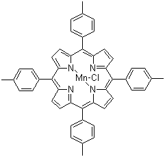 structure of CAS# 43145-44-4, 5,10,15,20-Tetra(4-methylphenyl)-21H,23H-porphine manganese(III) chloride;meso-Tetratolylporphyrin-Mn(III)chloride
