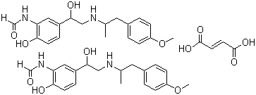 structure of CAS# 43229-80-7, Formoterol fumarate;N-[2-Hydroxy-5-[[(1RS)-1-hydroxy-2-[[(1RS)-2-(4-methoxyphenyl)-1-methylethyl]amino]ethyl]phenyl]formamide (E)-2-butenedioate