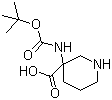 结构式 CAS# 436867-71-9, 3-[(叔丁氧羰基)氨基]-3-哌啶羧酸