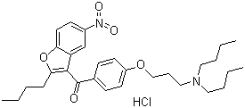 (2-Butyl-5-nitro-3-benzofuranyl)[4-[3-(dibutylamino)propoxy]phenyl]methanone hydrochloride  molecular structure (CAS 437651-47-3)