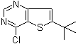 结构式 CAS# 439693-52-4, 6-(叔丁基)-4-氯噻吩并[3,2-d]嘧啶