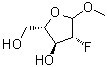 Methyl 2-deoxy-2-fluoro-L-arabinofuranoside molecular structure (CAS 442514-57-0)