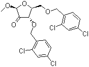 1-O-Methyl-3,5-bis-O-[(2,4-dichlorophenyl)methyl]-alpha-D-erythro-pentofuranoside-2-ulose molecular structure (CAS 443642-30-6)