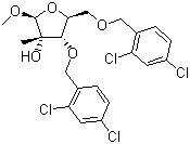 1-O-Methyl-3,5-bis-O-[(2,4-dichlorophenyl)methyl]-2-C-methyl-alpha-D-ribofuranoside molecular structure (CAS 443642-31-7)