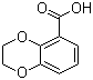 structure of CAS# 4442-53-9, 2,3-Dihydro-1,4-benzodioxine-5-carboxylic acid;2,3-Dihydro-benzo[1,4]dioxine-5-carboxylic acid; 7,10-Dioxabicyclo[4.4.0]deca-1,3,5-triene-2-carboxylic acid