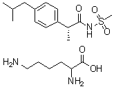Lysine, compd. with (alphaR)-alpha-methyl-4-(2-methylpropyl)-N-(methylsulfonyl)benzeneacetamide molecular structure (CAS 446024-42-6)