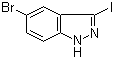 结构式 CAS# 459133-66-5, 5-溴-3-碘-1H-吲唑